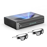 NexiGo Aurora Pro with 3D Glasses, Ultra Short Throw 4K Tri-Color Laser Projector, 2400 Lumens, Screen Adoption...