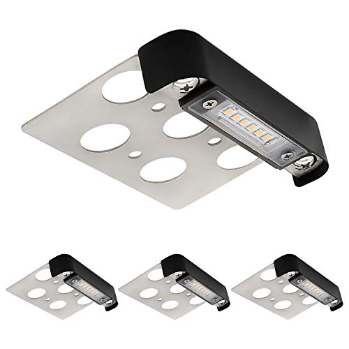 Weekly Top Sale Tsiun 4 Inch LED Hardscape Paver Light, 1.2W 2700K LED Light Source, Outdoor IP65 Waterproof, Clear Lens Garden Pathway Light, Outdoor Step Light, Pack of 4