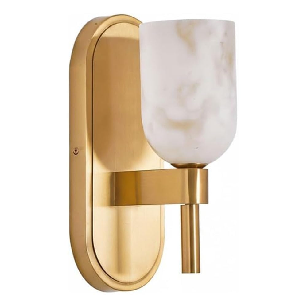 JISHUBO Nordic Industrial Style Iron Wall Light, E26 Light Source Hardwired Wall Sconce, Imitation Marble Indoor Wall Lamp, Restaurant Corridor Balcony Wall Mounted Light Fixtures