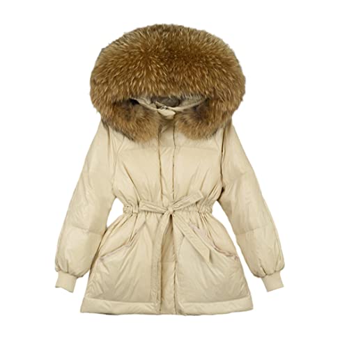 Parka d'hiver pour femme grand col en fourrure veste chaude duvet taille L