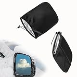 Sodcay 2 PCS Car Rear View Mirror Waterproof Snow Cover, 13.2' x 10.08' Reflector Dust Frost Dew Protective Cover, Side Mirror No-Clean Protector, Universal Exterior Accessories for Cars (Black #L)