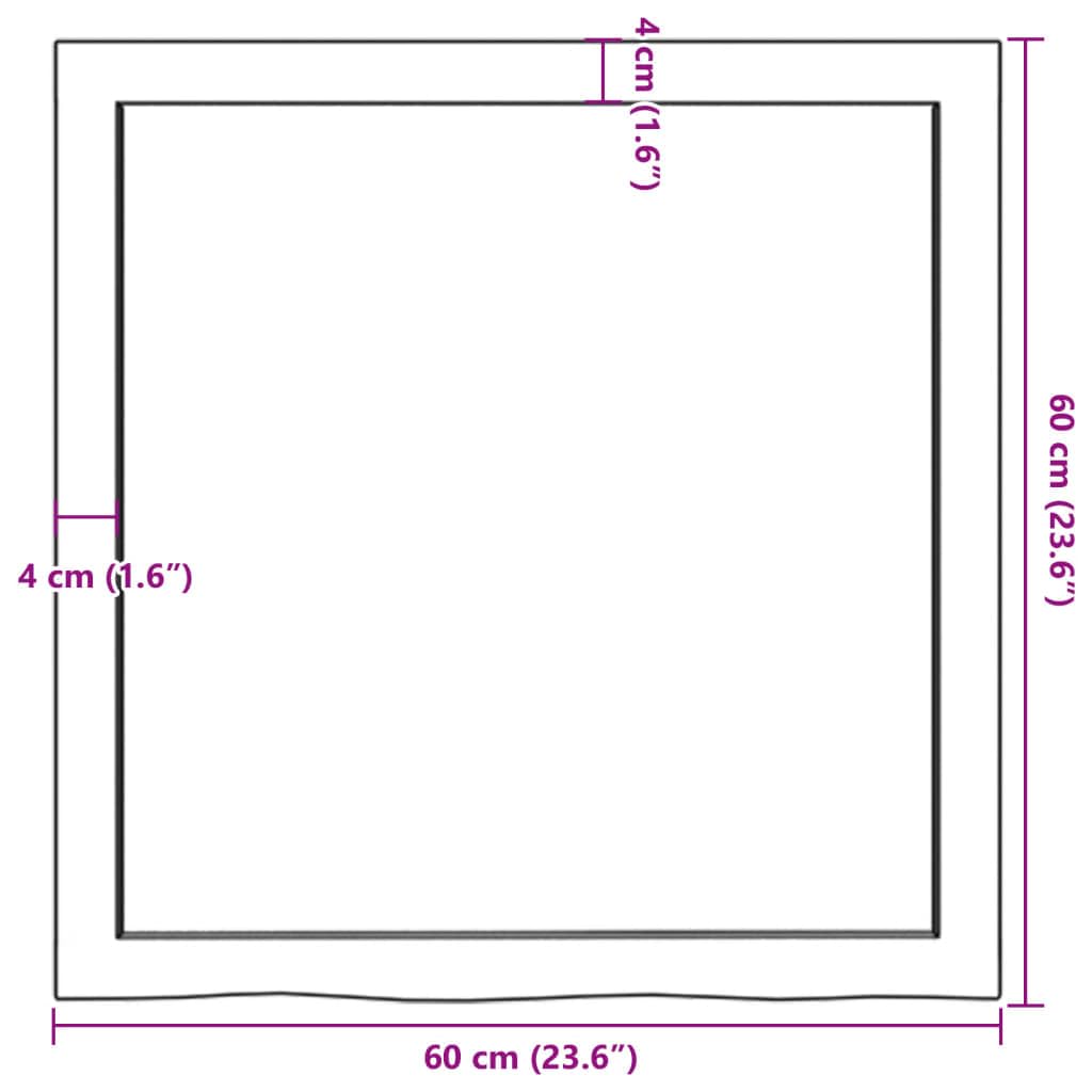 Generisch Waschtischplatte Dunkelbraun 60x60x(2-4) cm Massivholz Behandelt,Heimwerkerbedarf,Baumaterialien,Arbeitsplatten-3156207