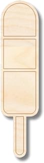 Unfinished Wood Etched Rocket Popsicle Shape | Paint by Line Crafts | up to 30" DIY 20" / 1/8"