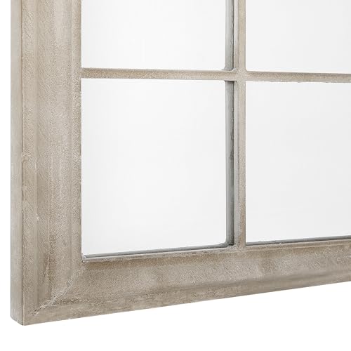 Beliani Specchio Da Parete In Metallo Beige 77 X 130 Cm Finestra Ad Arco Decorazione Vintage - 4