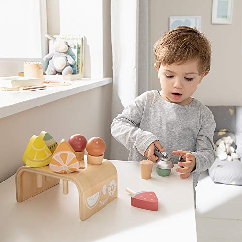 Howa Eisdiele Eisstand aus Holz Zubehör für Kaufladen 12 TLG. 4889 – Bild 4