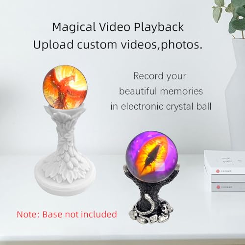 2.7inch crystal ball, video play electronic ball, round 3D ball playing videos and pictures round display for anniversary、birthday gifts, advertising display balls, electronic photo albums (White) by JniTyOpt - Image 2