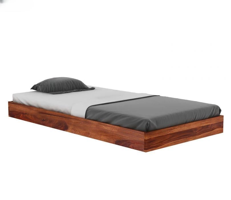 Image of Solid Sheesham Wood Bed 6X4 Single Bed Without Storage for Bedroom - Single Cot Wooden BedSingle Size for Living Room Guest Room - 12 Month Warranty (Alina, Honey)