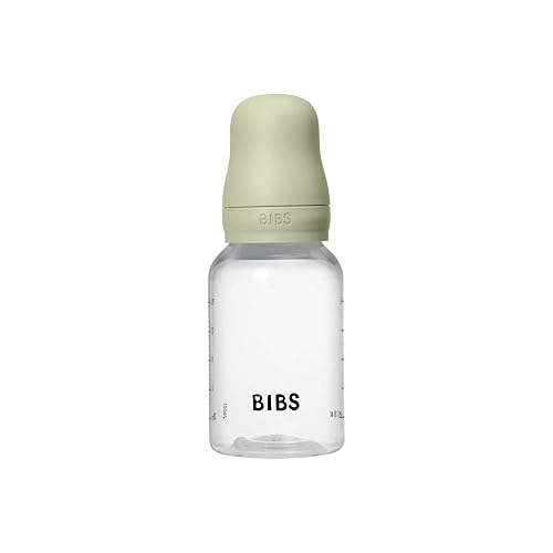 Miniatura 4 de BIBS Biberón de 5 onzas 5.1 fl oz de caucho natural con pezón de látex, anticólico, sin BPA, pezón redondo, flujo lento, ligero y fácil de limpiar,