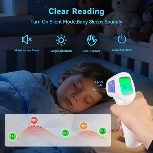 Berrcom Non-Contact Infrared Forehead Thermometer, 3-in-1 Digital Fever Check Temperature Gun for Baby Infant Kids Adults, Fast Accurate - Purple — view 3