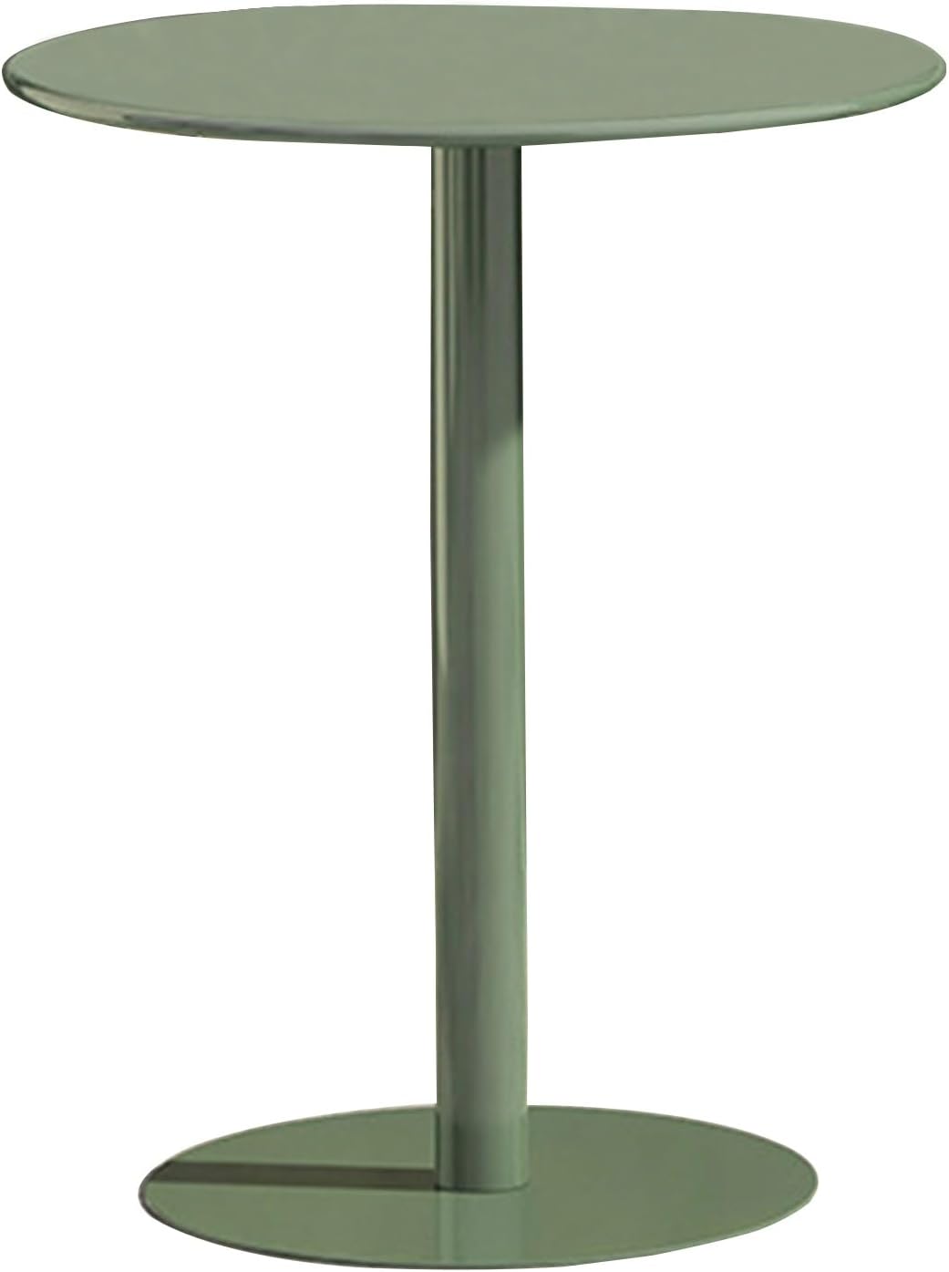Round Bar Table Patio Bistro Table, w/Green Round Metal Iron Tabletop and Sturdy Base Save Space Small Dining Table, Outdoor Side Table for Porch,Backyard,Garden,Balcony(Size:40x40x50cm)