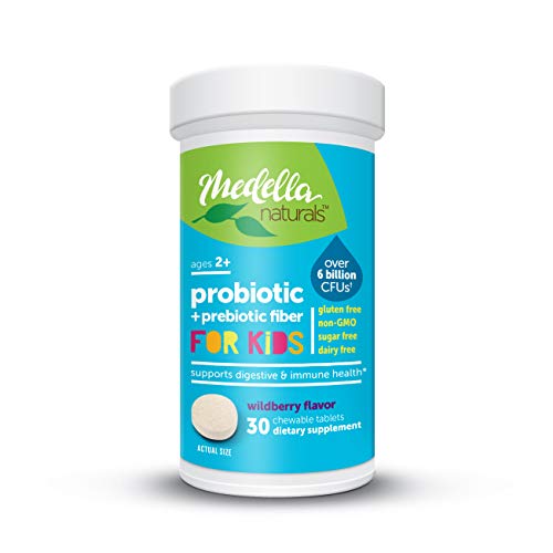 Probiotics For Kids + Prebiotics To Support Digestive Health, With 6 Billion+ Cfus To Help Boost Immunity And Digestive Function, Made In The Usa, Wildberry Flavor, 30 Chewable Tablets #TOP3