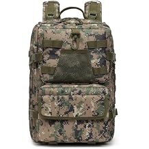 aiGear 50L Military Tactical Backpack 3 Days Assault Pack Large Day Backpack for Men Molle Army Bug Out Bag Waterproof Heavy Duty Hiking Trekking Rucksack - Green Camo