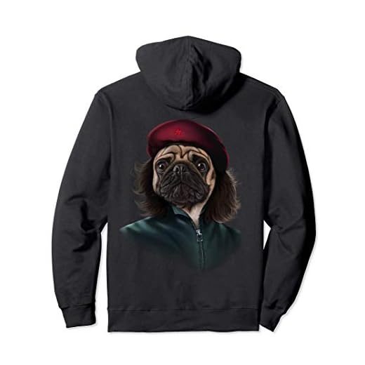 Perro pug personificado como Che Guevara Sudadera con Capucha