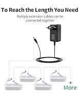 Tonton 12V DC Verlängerungskabel 3 Meter mit 2,1mm/5,5mm Anschluss CCTV-Netzkabeladapter, DC Männlich zu Weiblich Verbinder für Überwachugskamera, IP Camera, DVRs NVR Recorder usw. Weiss 3M (2er Pack) – Ansicht 3