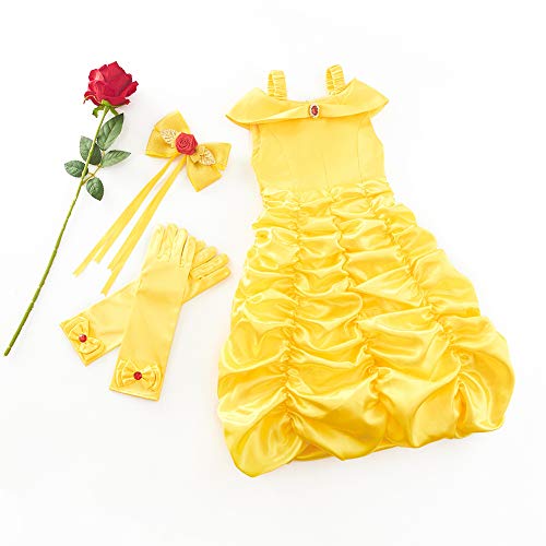 Jiaduo Princess Dress Up Accessories For Girls Women Halloween Costume Big Hair Bow Clips Yellow 6 Inch #TOP4