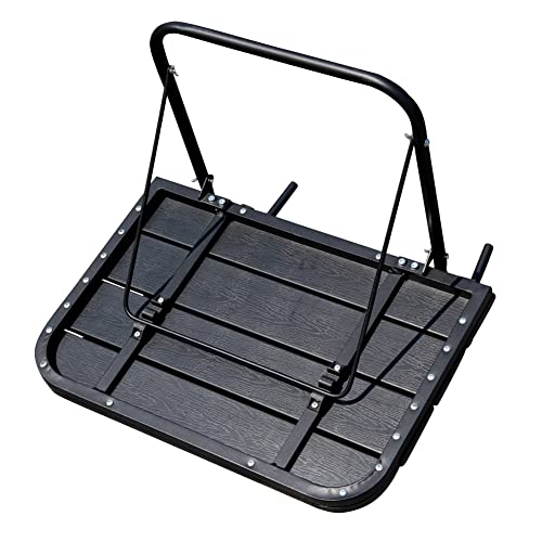 Sundale Outdoor Folding Balcony Bar Table For Railing, Patio All Weather Adjustable Hanging Mounted Table For Baluster Garden Deck, Black #TOP5