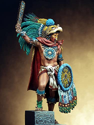 Figura de Resina para Montar Guerrero Azteca 1:24 miniatura 1