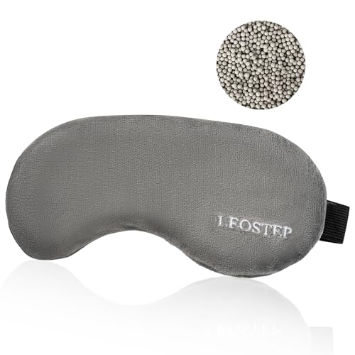 Gewichtet Schlafmaske für Herren & Frauen Augenmaske mit verstellbarem Gurt gegen Augenringe, Kopfschmerzen, Geschwollene und Müde Augen Kühlende, Wärme Schlafbrille