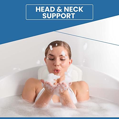 ASAB Bath Pillow | Soft Padded Bath Cushion | Head And Neck Support Pillow | Waterproof Headrest | Anti Slip Neck Back Pillow | Spa Relax Pillow | Bathroom Accessories