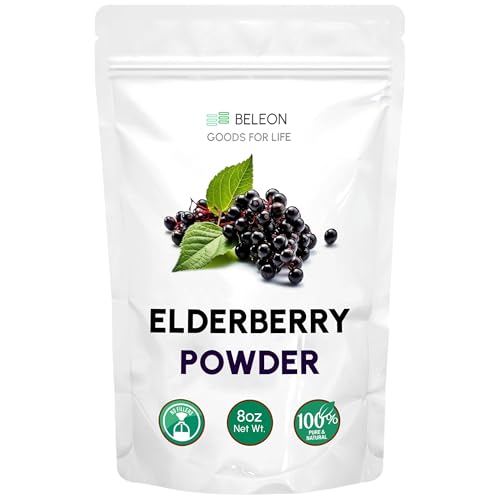 Elderberry Powder 8 oz - Pure All Natural Powder for Juice, Tea, Smoothies, Baking, Beverage