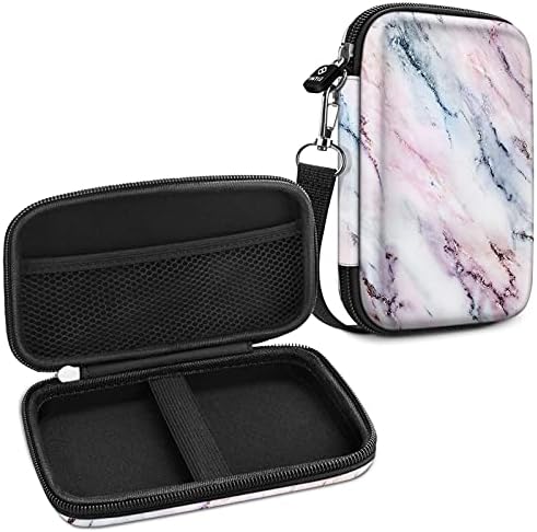 FINTIE Protective Case for HP Sprocket Plus, Fujifilm Instax Mini Link, Canon Zoemini Photo Printer - Hard EVA Shockproof Portable Carrying Bag Storage Pouch, Marble Pink
