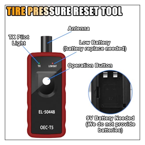 GLSOWEE TPMS Relearn Tool, OEC-T5 EL-50448 Tire Pressure Monitor System Sensor Reset Tool, Programming Training Activation Tool for GM/Cadillac/Buick/Chevy Series Vehicles 2023 Edition - Thumbnail 3