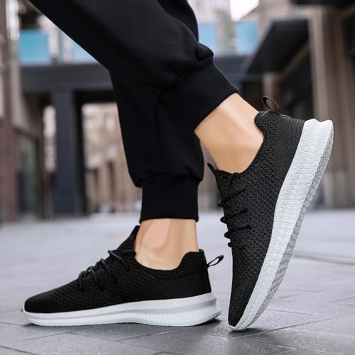 Image of DLWKIPV Mens Slip On Shoes Tennis Walking Gym Athletic Running Fashion Sneakers Workout Footwear Casual Sport Outdoors Breathable Knitted Mesh Lightweight