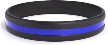 Reminderband Thin Blue Line Bracelet Silicone Rubber Wristband for Men & Women Blue Silicone Bracelet for Police Graduation Gifts, Retirement, Events, Awareness