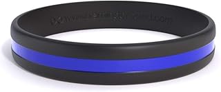 Reminderband Thin Blue Line Bracelet - Silicone Police Wristband (Medium)