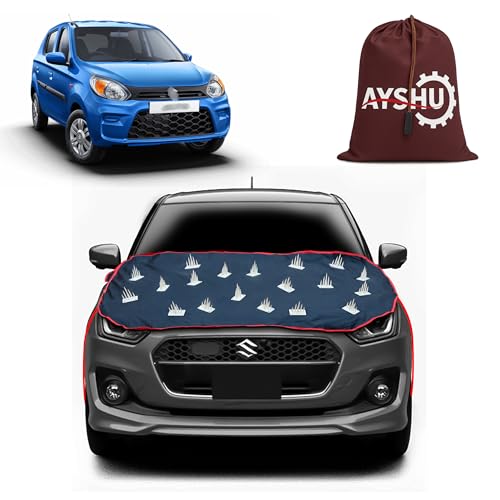 Image of AYSHU Dustproof Car Protection with Spikes for Dogs Compatible with Maruti Suzuki Alto 800 | Anti-Scratch Bonnet Guard | Heavy Duty Waterproof & UV Resistant Car Body Cover, Black