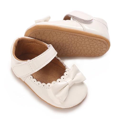 Clowora Infant Toddler Baby Girl Dress Shoes Mary Jane First Walking PU Leather Princess Wedding...