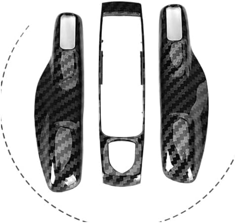 3pcs Set Carbon Fiber Style Car Key Trim Cover Compatible with Cayman