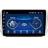Auto GPS Navigation Video Player, Straßennavigation Multimedia Radio Auto mit gespiegelten Links Bluetooth Android, 9-Zoll-Touchscreen, für Peugeot 208 2014-2018
