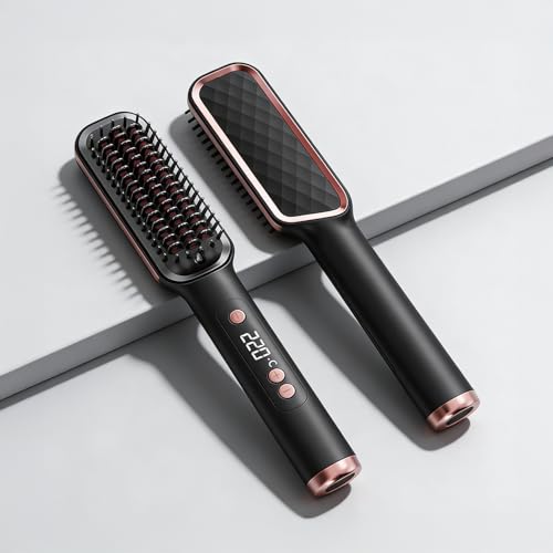 Cepillo alisador de pelo con 4 niveles y pantalla LED
