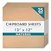 Grafix Medium Weight Chipboard Sheets, 12-Inch by 12-Inch, Natural, 25-Pack