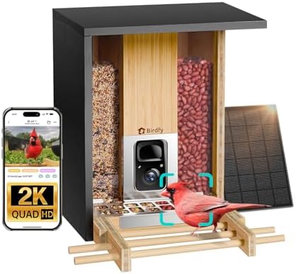 Birdfy Smart Bird Feeder with Camera, Solar Powered 2K Live tream...