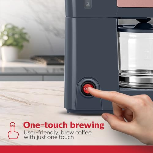 Holstein Housewares 5 Cup Coffee Maker – Compact Drip Coffee Machine with Auto Pause & Serve, Reusable Filter, Glass Carafe, Water Window & Warming Plate. Dark Grey & Rose Gold by Holstein Housewares - Image 4