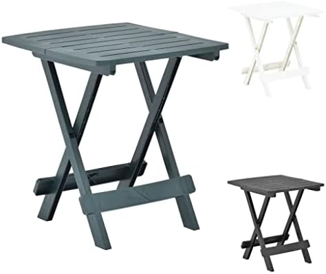 vidaXL Folding Garden Table Side Outdoor Camping Party Picnic Dining Bistro Patio Balcony Terrace Portable Green 45x43x50cm Plastic