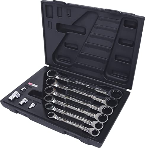 Ks Tools 503.4560 Serie Di Chiavi A Cricco Doppie Poligonali Gear 10Pz.8X9-17X19Mm,C.Adattatore