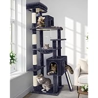 Yaheetech XXL kattenkrabpaal, 194 cm, kattenboom, klimboom, stabiel met pluche sisaltouw