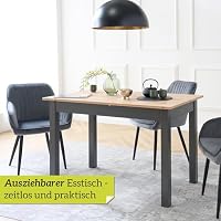 smart Esstisch 120 x 70 cm Asteiche, Küchentisch ausziehbar bis 160 cm – Ansicht 5
