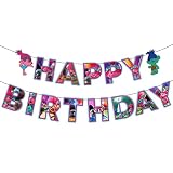 Birthday Party Banner for Trolls,for Trolls Theme Birthday Party Decoration Supplies