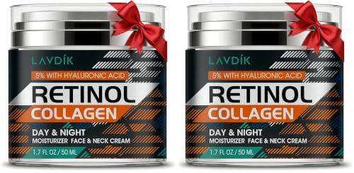 Image of Retinol Cream for Face with Hyaluronic Acid, Moisturizer Anti Aging Collagen Cream for Women and Men, Reduce Wrinkles, Fine Lines, Day and Night,1.7 Fl Oz (Pack of 2)