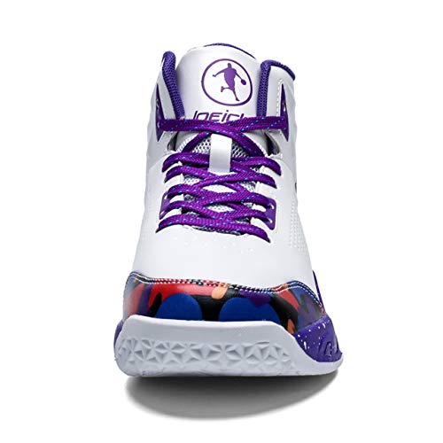 [スフォン] バスケットシューズ 男女兼用 バッシュ ハイカットスニーカー ランニング フィットネスシューズ (819ホワイト, measurement_24_point_5_centimeters) 4枚目