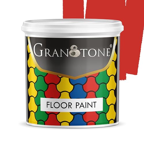 GRANOTONE Floor Paint 1 Litre PO Red Colour Polyurethane and Acrylic Polymer Based Concrete Sealer Anti Slip Thick and Durable for Cement Floor and Tiles Made in India