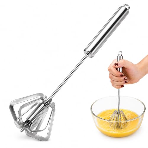 ADD2CART Kitchen Hand Blender Semi-Automatic & Stirring Stainless Steel Rotating Rotary Push Whisks Mixer for Kitchen Baking/Lassi/Butter Milk/Cream/Coffee
