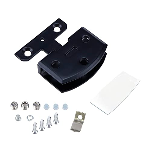 Antrader 2 Pcs Heavy Duty Glass Cabinet Door Hinges Wine Cabinet Door Hinges Showcase Cabinet Clamp Glass Shower Doors Hinge, Zinc Alloy Matte Black #TOP3