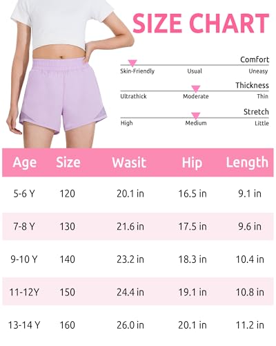Somaibo Shorts atléticos para meninas com forro de secagem rápida para corrida e bolsos com zíper pa