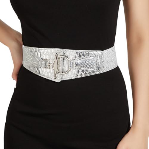 Women Elastic Wide Waist Belt Vintage Stretchy Belts Ladies Retro Dress Waistband for Dress Coat