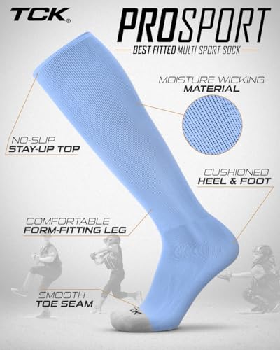Image of Prosport Baseball Socks & Softball Socks, Kids & Adult Knee High Tube Sock